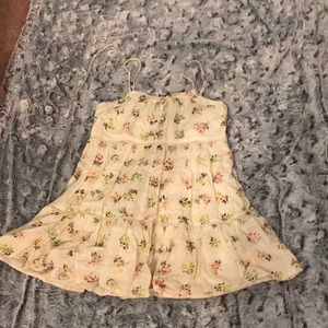 Urban Outfitters Cream Floral Mini Dress